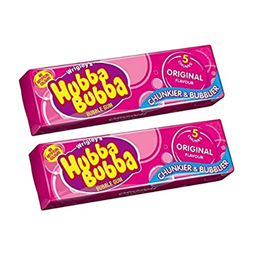 Hubba Bubba Wrigley's Original Flavour Chunky and Bubbly Bubble Gum, 1.23 oz / 35 g, 2 Pack - Two packs of original Wrigley's bubble gum, 35g each.