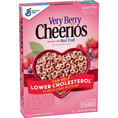 General Mills Very Berry Cheerios Flavoured with Real Fruit, Cereal 309g - Savor the burst of real berry flavors in Very Berry Cheerios