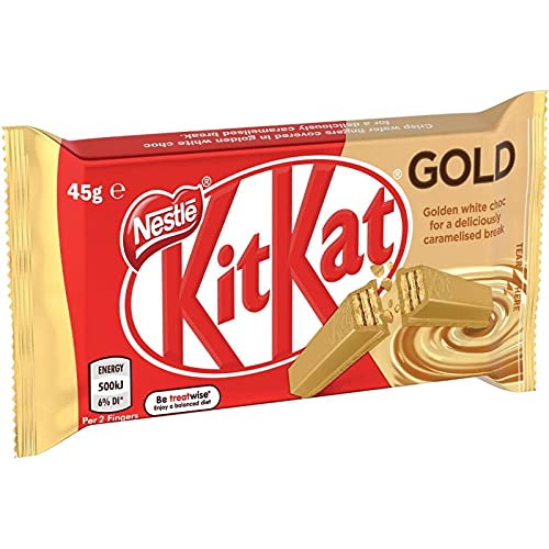 Nestle KitKat Gold 4 Finger 45g (Pack of 3) - "KitKat Gold - Pack of 3, 45g Each of Golden Caramel Delight!"