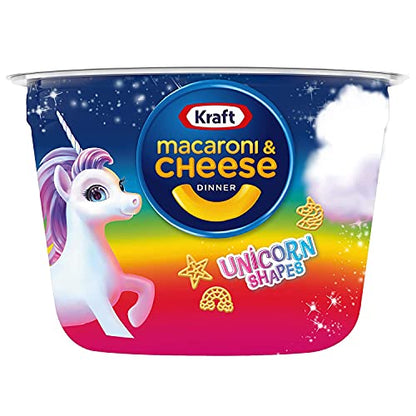 Macaroni & Cheese Easy Microwavable Dinner with Unicorn Pasta Shapes (4 Cups) - "Unicorn Pasta Fun!"