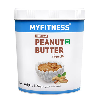 MYFITNESS Original Peanut Butter Smooth 1250g | 21g Protein to Boost Energy | Tasty & Healthy Nut Butter Spread | Vegan | Cholesterol Free, Gluten Free | Zero Trans Fat | Smooth Creamy Peanut Butter