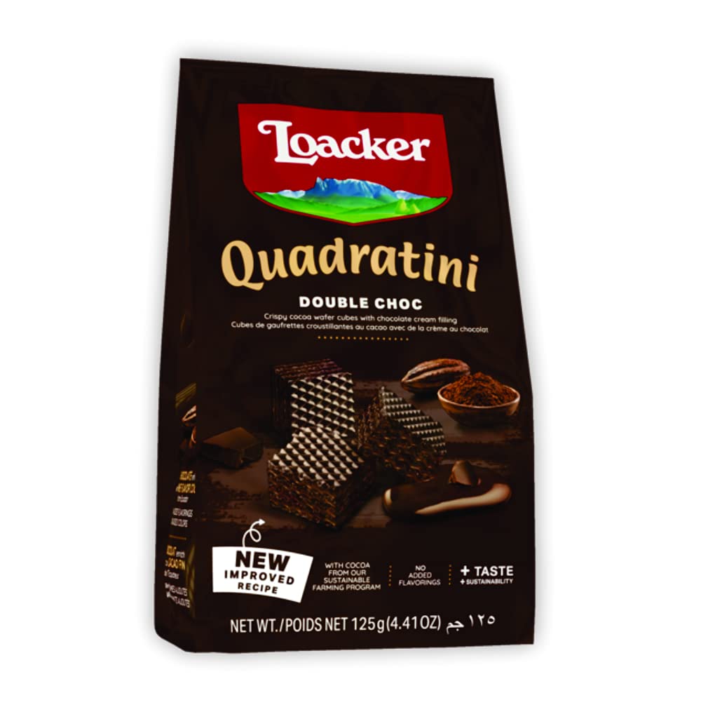 Loacker Quadratini Double Choc 125Gram - Italy - Chocolate