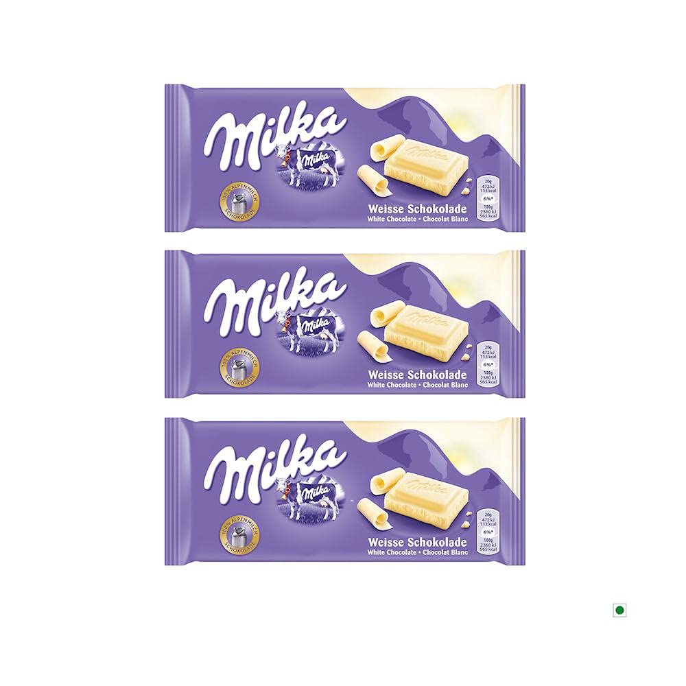 Milka White Bar (pack of 3) 300g - "Triple White Delight!"