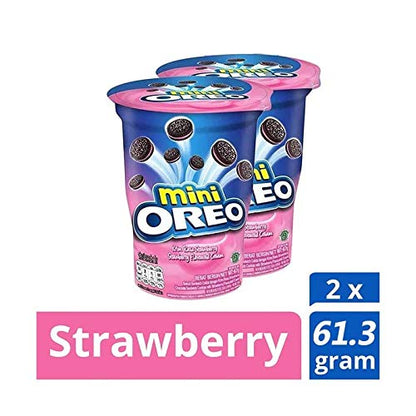 Oreo Mini Strawberry Flavoured Cream Biscuit Cup (Pack of 2) 67g - "Strawberry mini delight!"