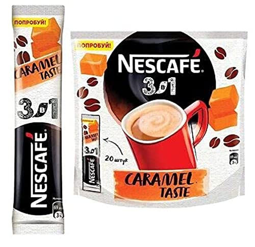 Nestlé Nescafe 3 In Taste Coffee, Caramel, 290 G Stick, Bag - "Nescafe 3 In 1 Caramel - 290g Bag of Caramel Coffee Sticks!"