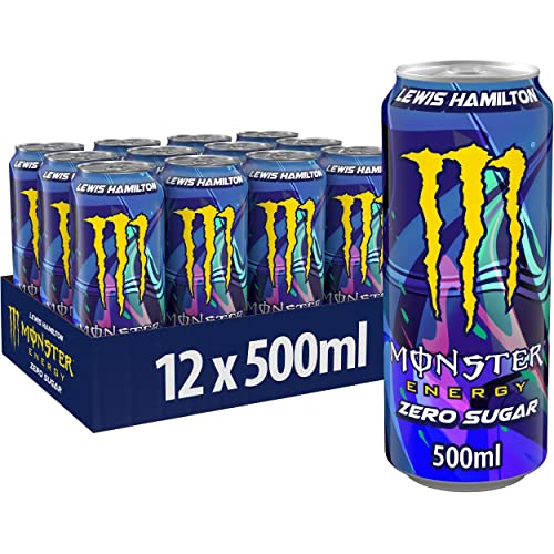 Monster Energy Lewis Hamilton Zero - Caffeinated Energy Drink With A Refreshing Peach-Nectarine Taste - Without Sugar And Without Calories - In Practical Disposable Cans 500Ml (Pack Of 12) - "Hamilton's Peach Power!"