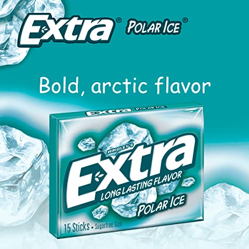 Extra Long Lasting Flavour Polar Ice Sugarfree Gum - 15 Sticks - 2 Pack, 2 x 40 g - Polar ice freshness!