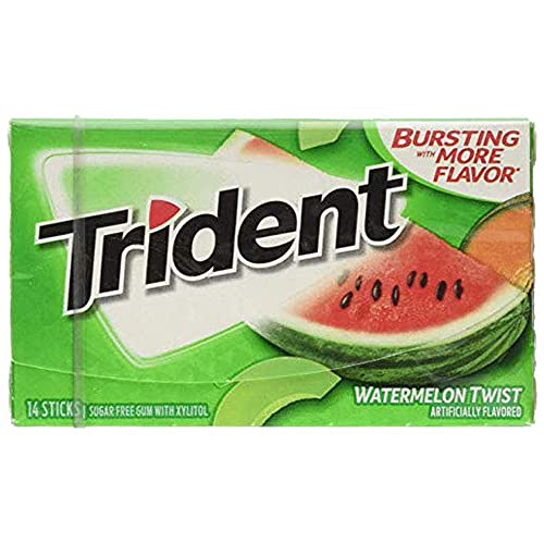 Trident Sugar Free Chewing Gum Watermelon Twist, 14 Sticks, 26 g