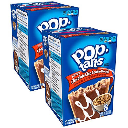 Pop Tarts Frosted Chocolate Chip Cookie Dough Pack of 2 Pouch, 2 x 400 g - "Cookie dough delight!"