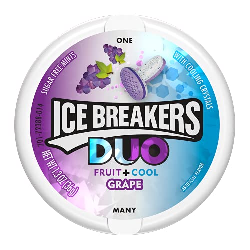 Ice Breakers Duo Fruit + Cool Grape, 36g - Fruity and cool grape mints, 36g of refreshing flavor.