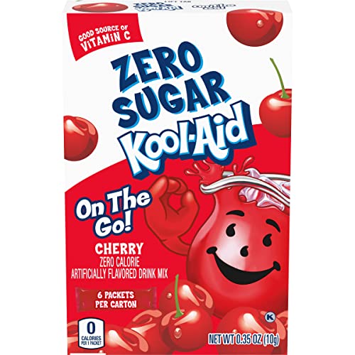 Kool-Aid Zero Sugar Cherry Flavored Drink Mix, 10g - "Sugar-Free Cherry!"