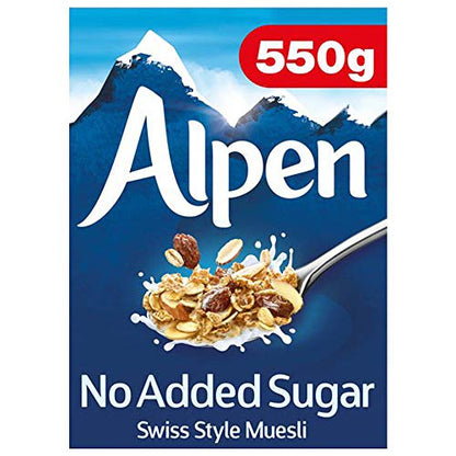 Alpen Swiss Style Muesli, No Added Sugar, 550 g (257862) - Naturally Sweet!