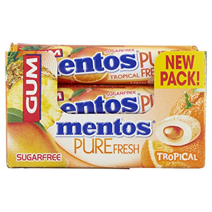 Mentos Sugarfree Pure Fresh, Tropical Fresh, 24 x 15.5 g - "Tropical Fresh Bliss!"