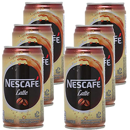 Nescafe Latte Drink Coffee Can, 6 x 180 ml - "Latte Drink Cans - Six Times the Latte Joy!"