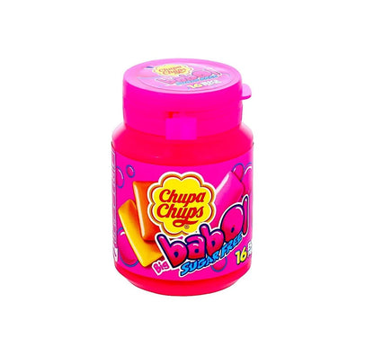 Chupa Chups Sugar Free Big Babol Strawberry Orange & Lemon Flavour Gum Bottle, 64g - Sugar-free gum bottle