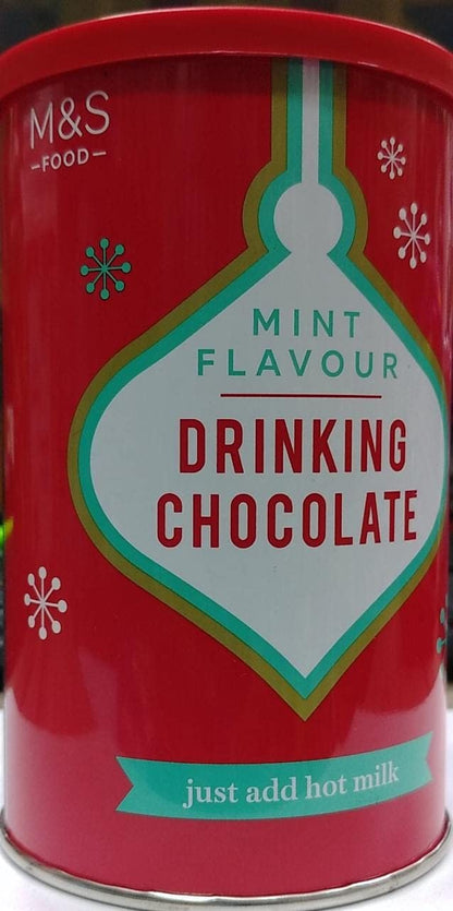 Mark & Spencer Mint Flavour Drinking Chocolate Just Add Hot Milk 300g Tin (Germany) - "Mint Flavored Drinking Chocolate!"