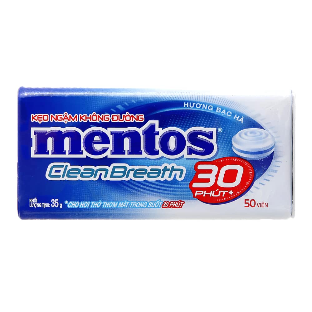 Mentos Menthol Clean Breath 30 Minutes Sugarfree Mints, 1.23 oz / 35 g - "Menthol Clean Breath Mints!"