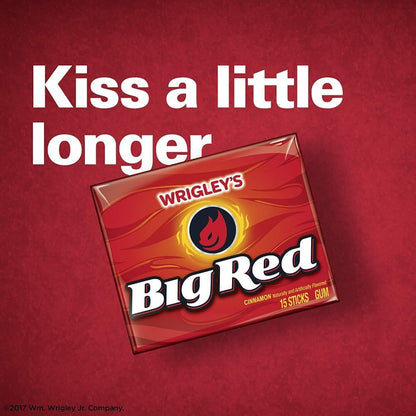 Wrigley’s Big Red Chewing Gum - Cinnamon Flavor: Experience Bold Refreshment with 15 Sticks Inside!