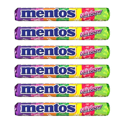 Mentos Rainbow Chewy Dragees Pack of: 6, x 29 g - "Rainbow Chewy Dragees Six Pack!"