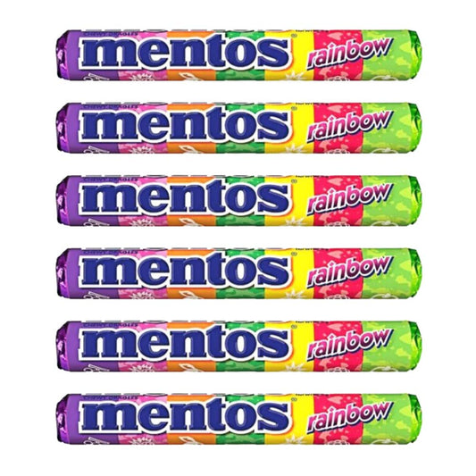 Mentos Rainbow Chewy Dragees Pack of: 6, x 29 g - "Rainbow Chewy Dragees Six Pack!"