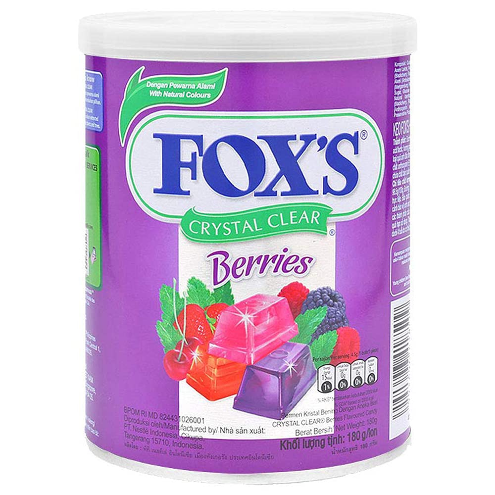 Fox's Crystal Clear Mix Fruit Berry Candy, 6.35 Oz / 180 Grams - Mix fruit berry candy!