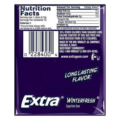 Wrigley's Extra Winterfresh Long Lasting Flavor - 10 Packs, 40.5g Each - Enduring Winter Freshness!