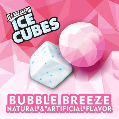 Ice Breakers Bubble Breeze Flavour (Ice Cubes Sugar Free Gum with Xylitol), 120g - Bubble Breeze flavor gum, sugar-free with xylitol, 120g.