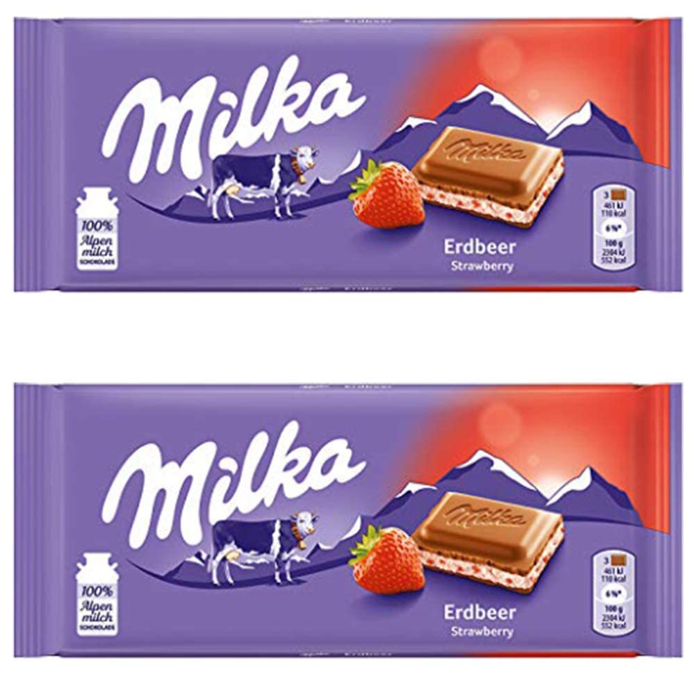 Milka Strawberry Yogurt Chocolate, 2 X 100 Gm - "Double Strawberry Delight!"