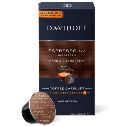 Davidoff Elegance Espresso 57 Gentle Roast Coffee Pods, 55g, Pack of 10 - Elegant excellence!