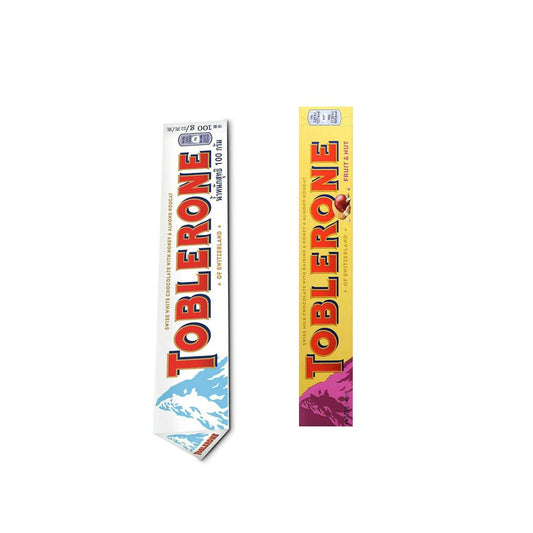 Toblerone White Chocolate with Honey and Almond and Raisins Toblerone Chocolate Bar Pouch (Pack of 2)