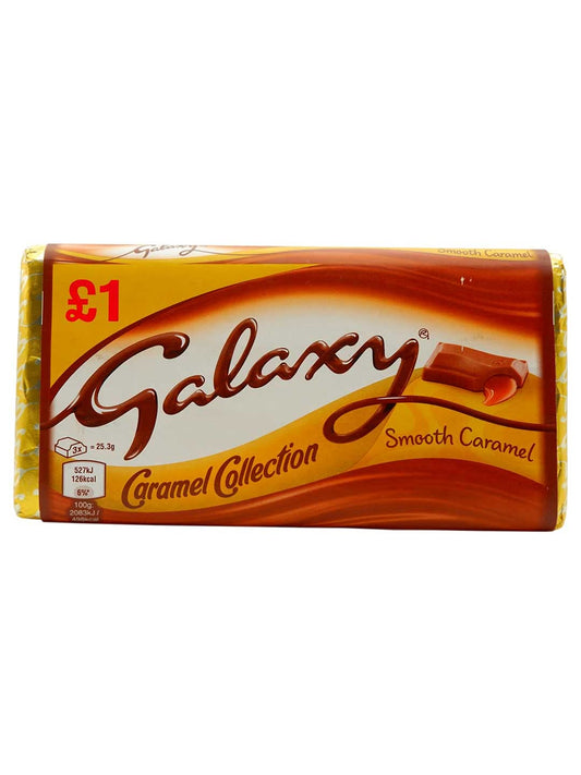 Galaxy Smooth Caramel Collection Milk Chocolate Bar, 135g - Dive into the luxurious combination of creamy milk chocolate and luscious caramel