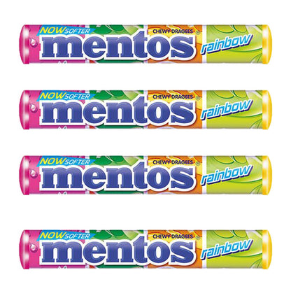 Mentos Rainbow Chewy Dragees Pack of: 4, 4 X 29 g - "Rainbow Dragees Four-Pack!"