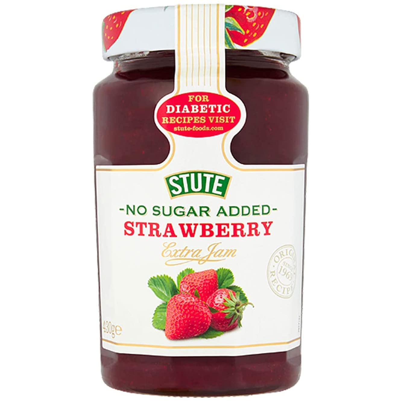 Stute Strawberry Extra Jam • No Sugar Added, 15.17 oz / 430 g