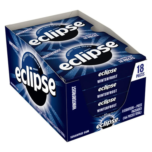 Wrigley's Eclipse Sugar-Free Gum - 8 Packs of 18 Pieces Winterfrost - Stay Refreshed All Day!