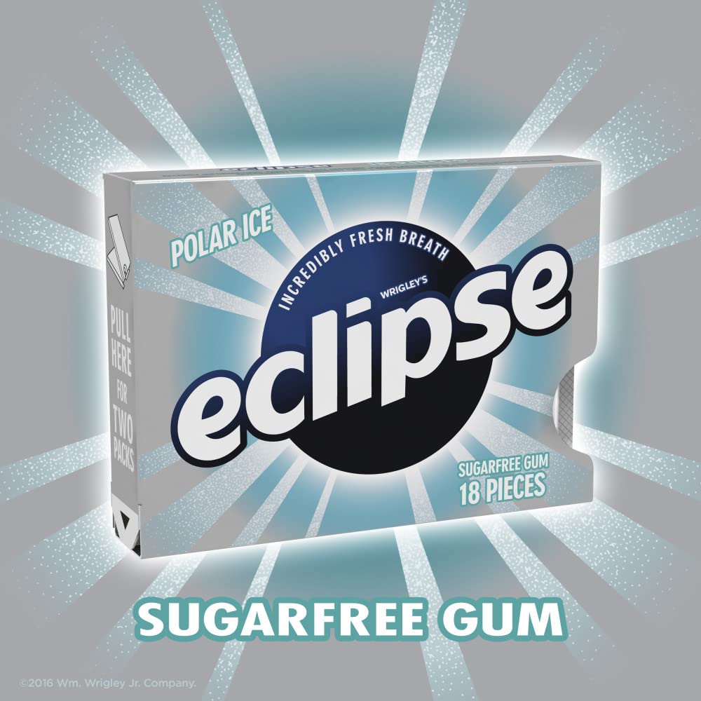 Eclipse Sugar Free Gum Polar Ice 18 Piece Packages (Pack of 8) - Polar ice coolness!