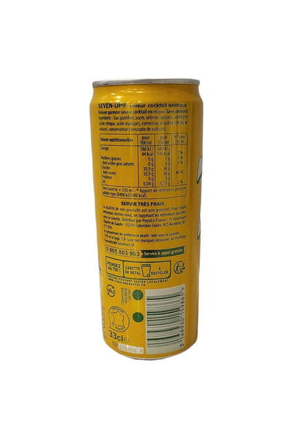 7up Exotic Cocktail Imported Soda Can - A Refreshing Blend of the Juiciest Fruits in a Fun-Sized Can, 330ml - Case of 24