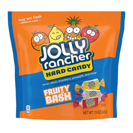 Jolly Rancher Hard Candy Lemon, Peach, Strawberry, Pineapple, & Orange Fruity Bash 368g - Enjoy a fruity bash with Jolly Rancher Hard Candy, lemon, peach, strawberry, pineapple, and orange, 368g.