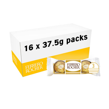 Ferrero Rocher Hazelnut Chocolates, 3 Pcs (Pack Of 2) - 0.6 Kg - Double hazelnut joy!