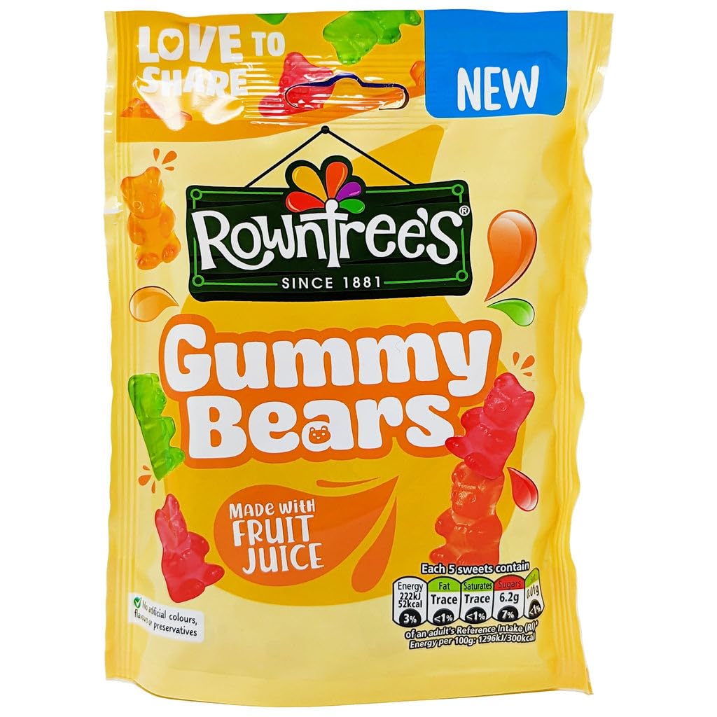 Rowntree's Gummy Bears Made With Fruit Juice Sharing Bag 115g