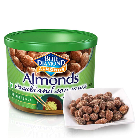 Blue Diamond Almonds, Wasabi and Soy Sauce, 150g – Bold wasabi and soy flavor!