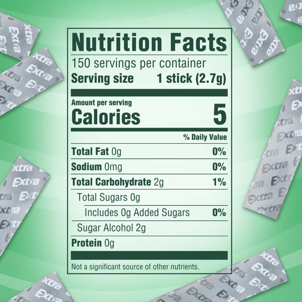 Wrigley's Extra Long Lasting Flavor Spearmint - 15 Sticks, 40.5g, 10 Pack - Freshness in Every Chew!