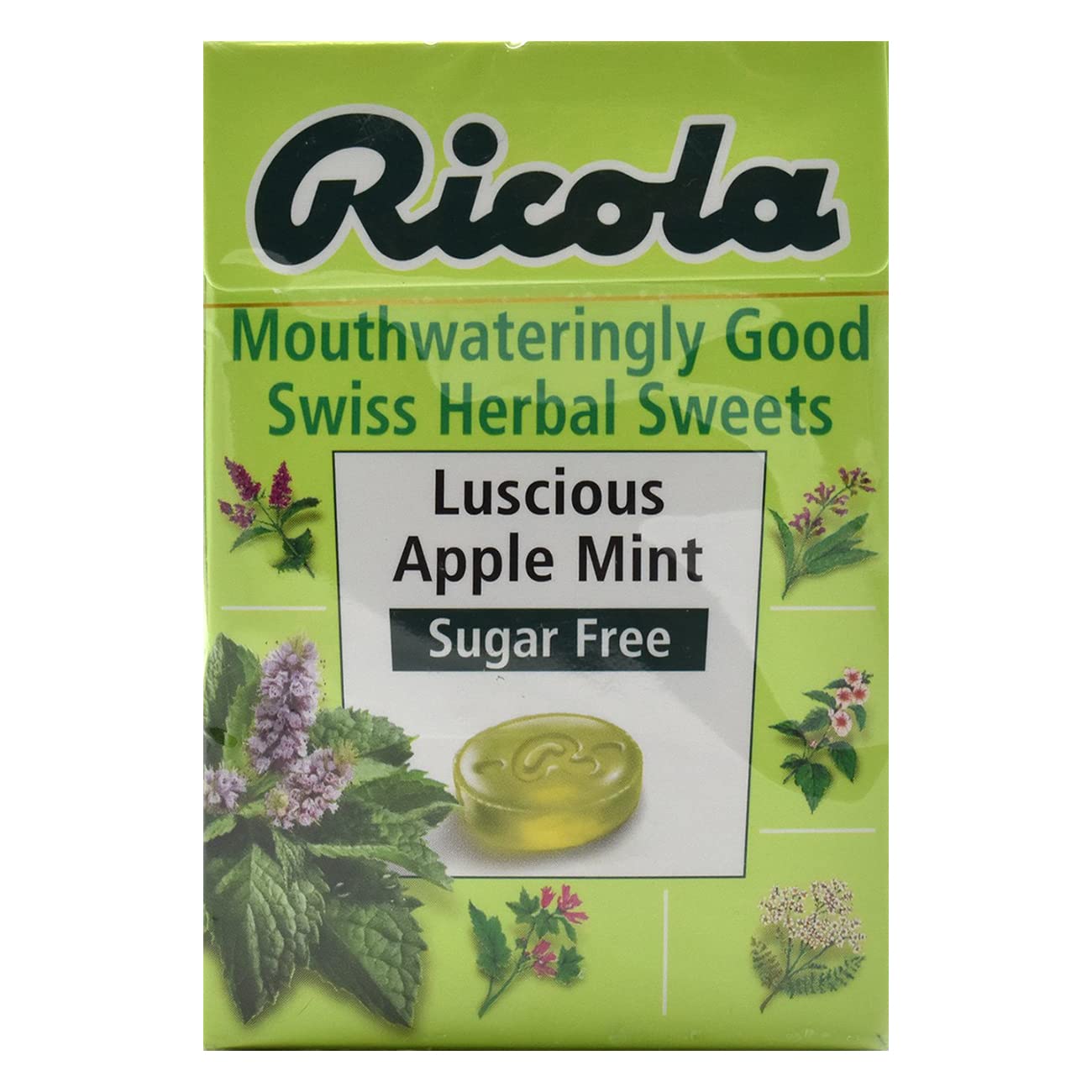 Ricola Luscious Apple Mint Sugar Free Candy, 1.59 oz â„® 45 g - Apple Minty Delight!