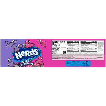 NERDS Wonka Grape and Strawberry, 1.65-Ounce Packets (Pack of 36) - "Wonka Grape & Strawberry Nerds!"