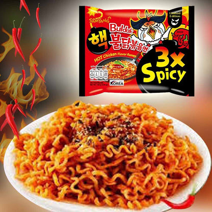 Samyang Buldak Fire Chicken Noodles 3X Spicy (Pack of 5) - Hot and bold