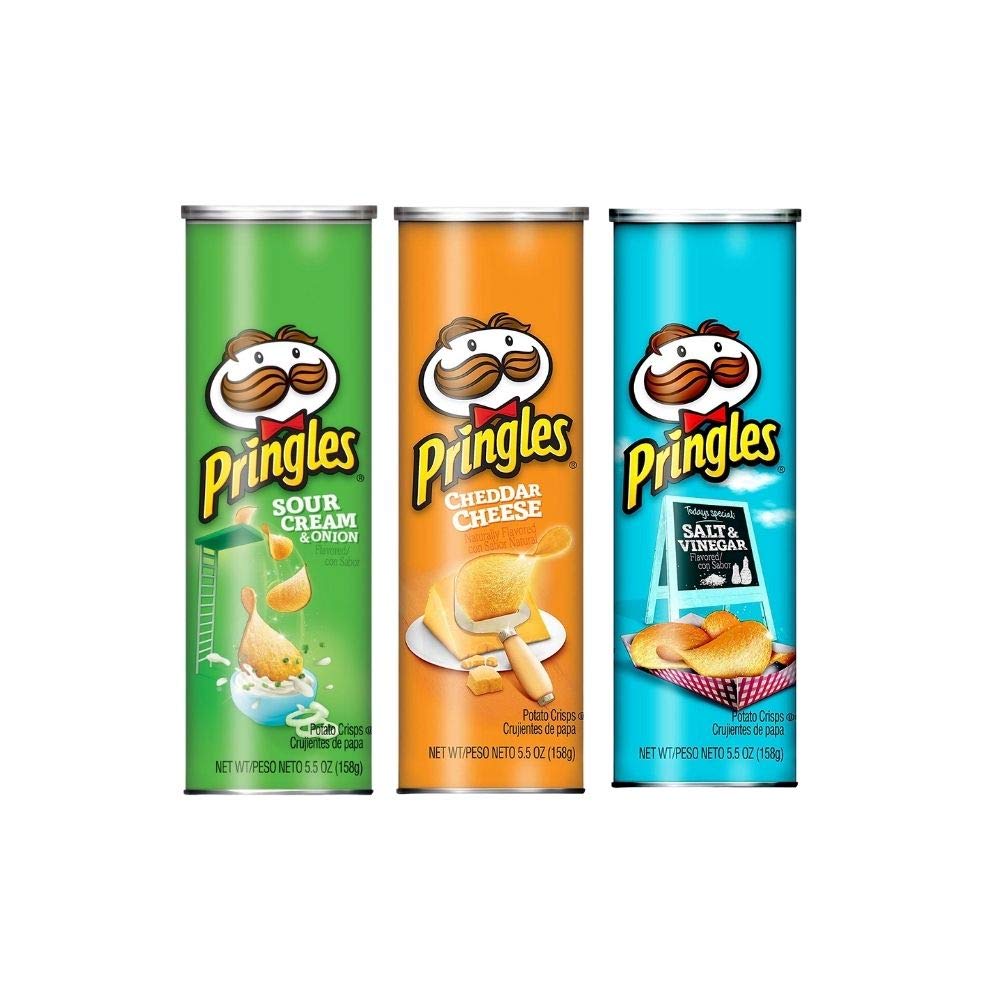 Salsabil Pringles Flavored Potato Chips Assorted Pack of 3, Original and Imported from US - Set A