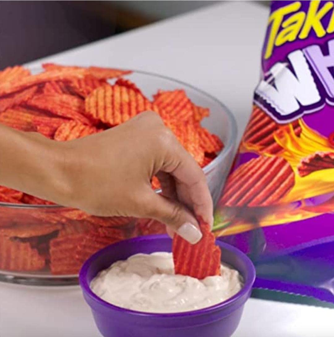 Takis Waves Fuego Hot Chili Pepper & Lime Potato Waves Chips, 71g, Imported from Mexico - Heat Up Your Snack Time!