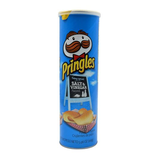 Pringles Potato Chips, Salt and Vinegar, 165g - Tangy salt and vinegar Pringles!