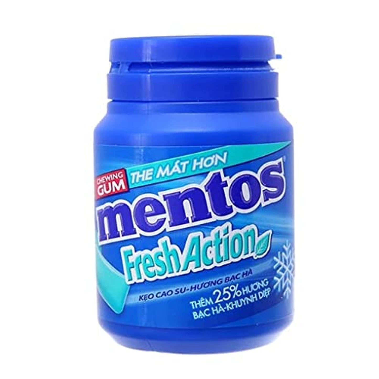 Mentos Fresh Action Add 25% Minthen-Hundred Flavor Chewing Gum Bottle (Imported), 56g - "Fresh Action Mentos Gum!"