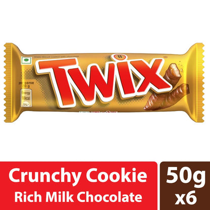 Twix Caramel Cookie Chocolates - 50gram Bar ( Pack of 6 )