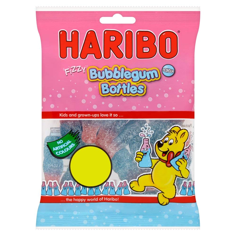 Haribo Fizzy Bubblegum Bottles Gummies, 5.64 oz / 160 g - Fun fizzy bubblegum bottle gummies in a share size pack.